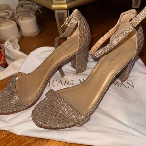 Stuart Weitzman Sparkling Beige Heels